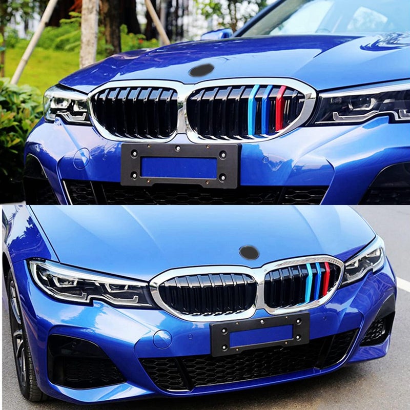 Goodream Tricolored Grille Insert Trims Compatible with BMW G20 3 Series 2019 2020 2021 2022 Sedan 330i 330e Accessories for w/Standard Kidney Grille (8 Beams) - Image 5